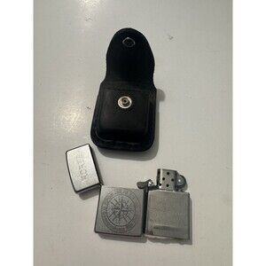 Zippo Windproof Lighter 2009 w/ Genuine Zippo Leather Belt Pouch Made in USA